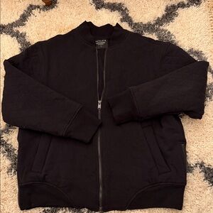 Athleta Black Zip-Up Bomber Jacket